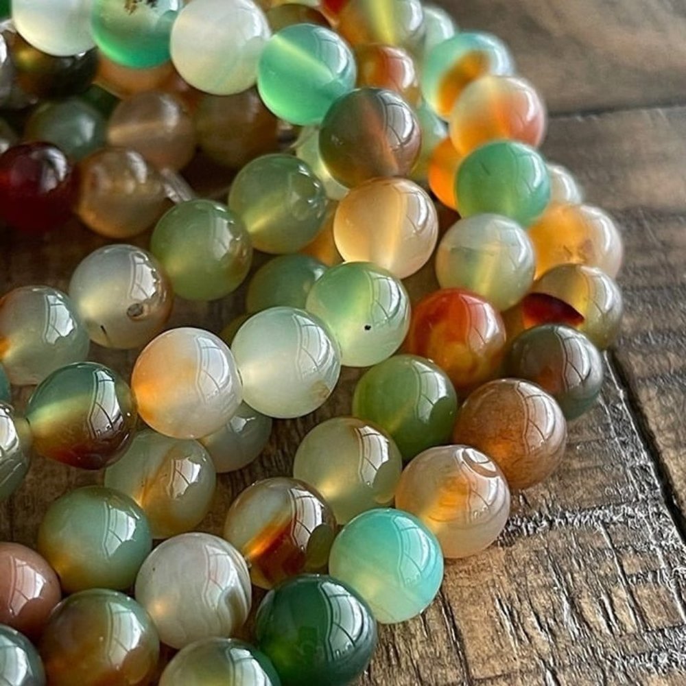 6mm Peacock Agate Bead Strand